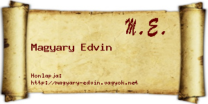 Magyary Edvin névjegykártya